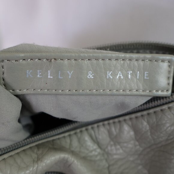 Faux Leather, Grey, Crossbody Bag, 9" x 8" - Picture 5 of 13